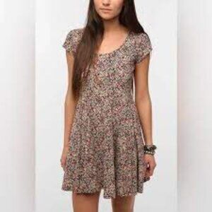 KIMCHI BLUE Scoop Neck & Back, Fit and Flare Mini Dress, Size S